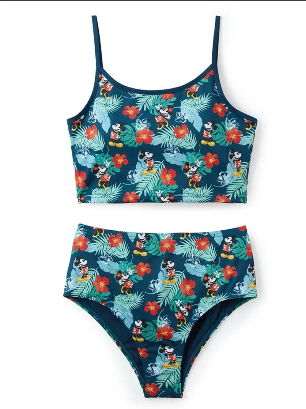 Disney Women’s Swim Suit 2piece , tropical Mickey and Minnie